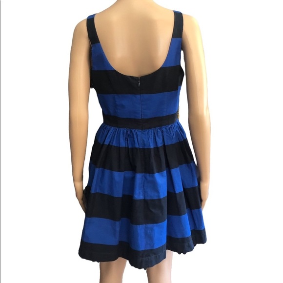 Abercrombie Blue Striped sleeveless tank fit and flare pleated dress size 10 - Picture 3 of 8